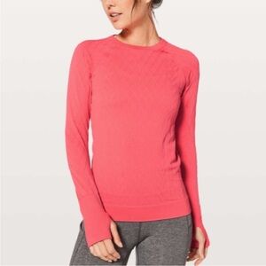 Lululemon Rest Less Pullover long sleeve flashlight neon pink 4